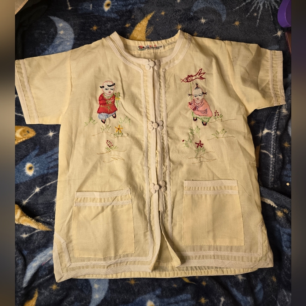Camellia Vintage Embroidered Kimono Top Unk Size (See Measurements)